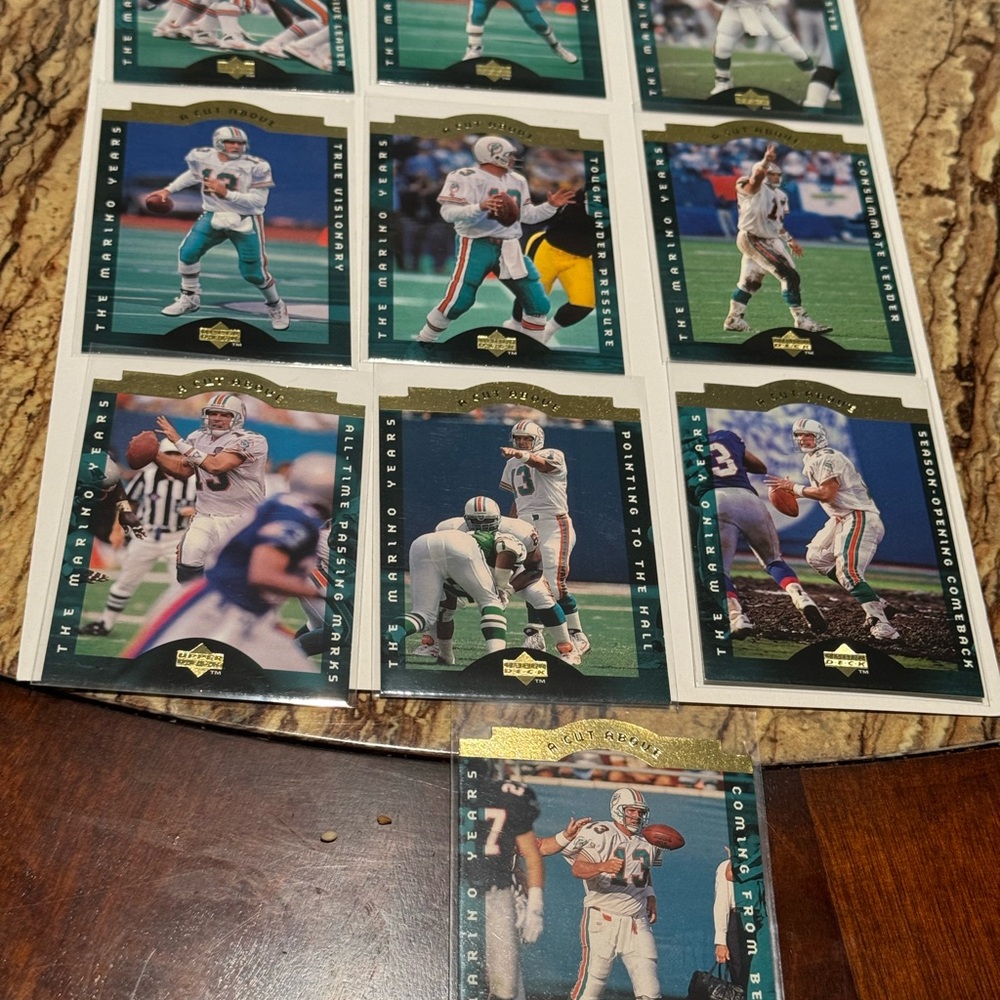 1995 Upper Deck Dan Marino A Cut Above Complete 10 card set.  Mint